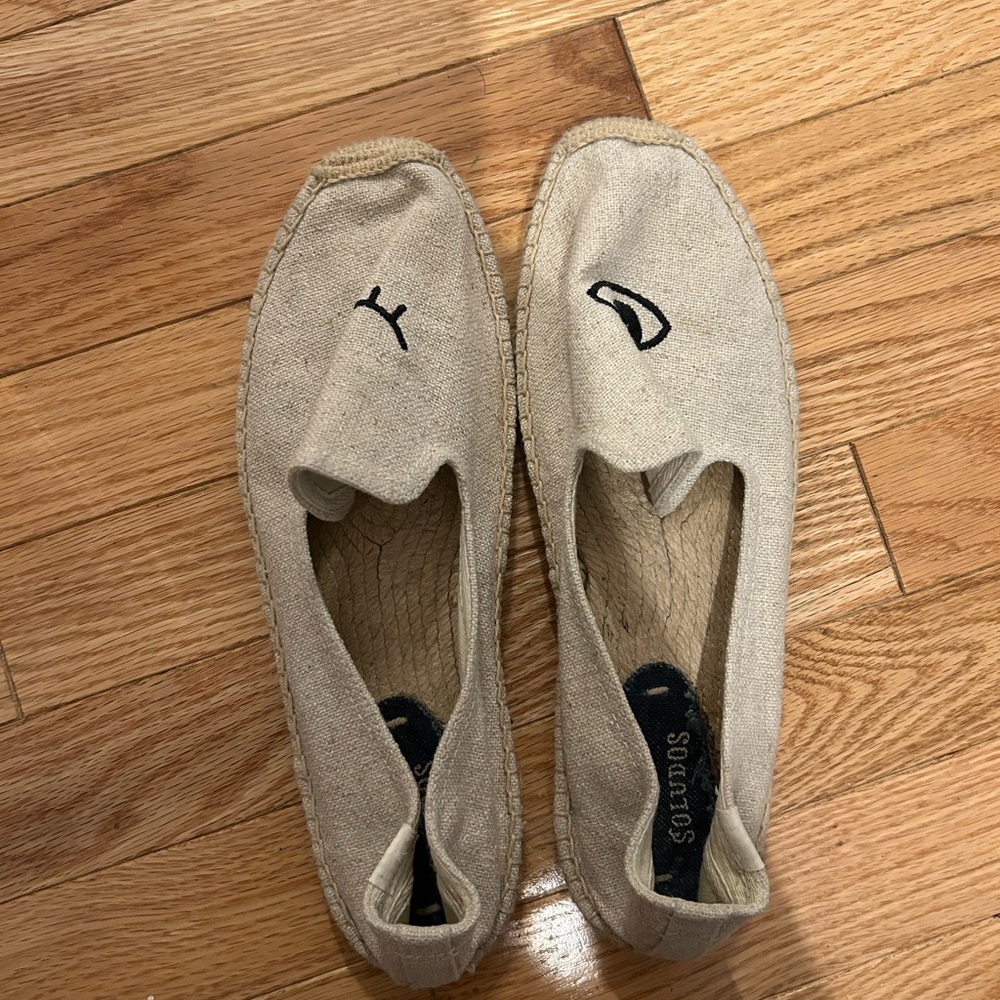 Soludos Natural Espadrille Flats with Embroidery